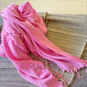 Punta Cana Pink Beaded Tassel Scarf